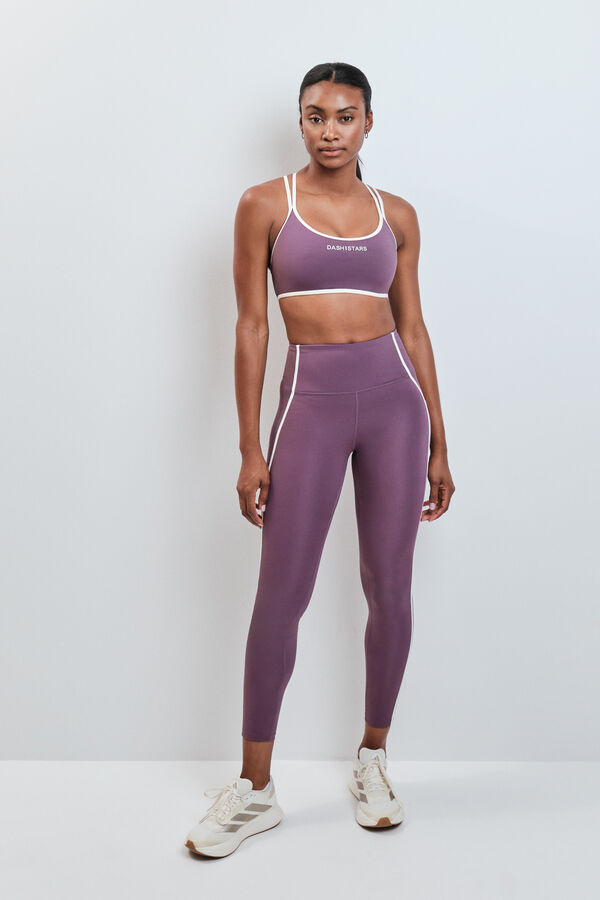 Dash and Stars Leggings compridos 4D STRETCH gren&aacute; rosa