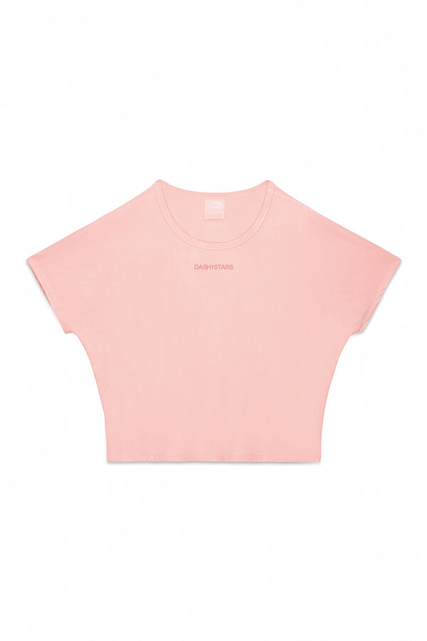 Dash and Stars T-shirt laranja de manga curta e manga vermelho