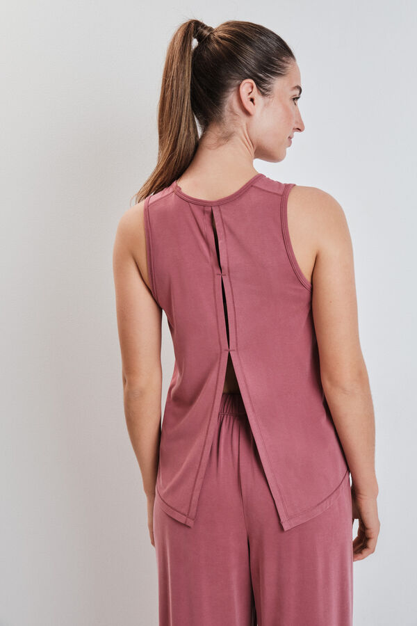 Dash and Stars T-shirt sem mangas soft touch bordeaux vermelho