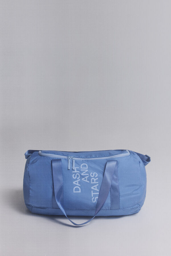 Dash and Stars Blue, multi-use folding bag with naylon blue