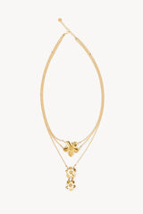 Hoss Intropia Lina. Brincos de p&eacute;talas Dourado