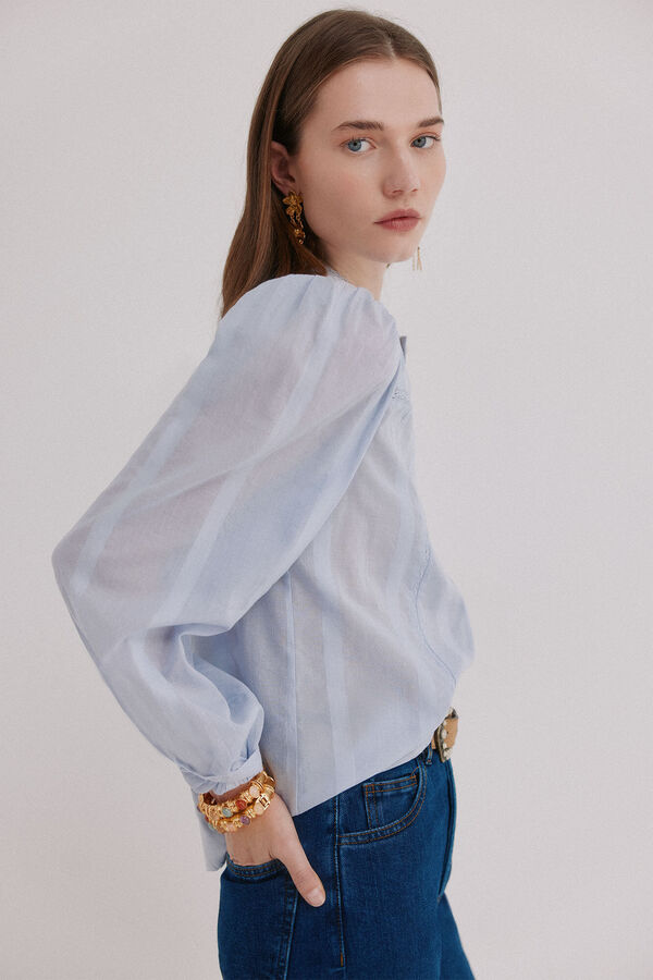 Hoss Intropia Clara. Blusa rom&acirc;ntica Azul