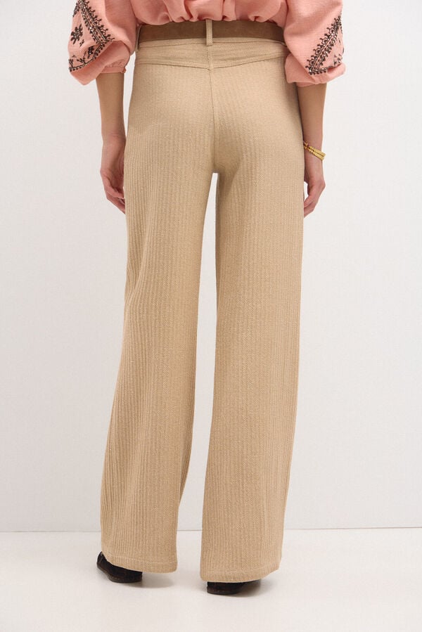 Hoss Intropia Petra. Wide herringbone trousers Ivory