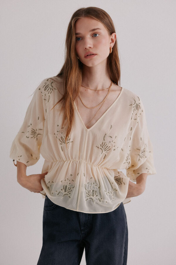 Hoss Intropia Catena. Blusa bordada Verde