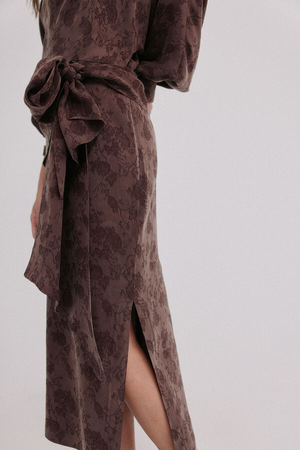 Hoss Intropia Agatha. Vestido jacquard Castanho