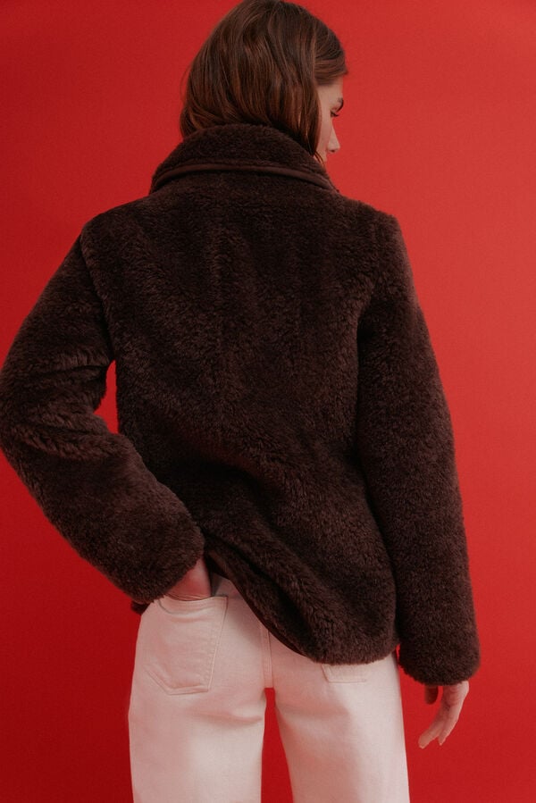 Hoss Intropia Domenica. Sobretudo efeito faux-fur Castanho