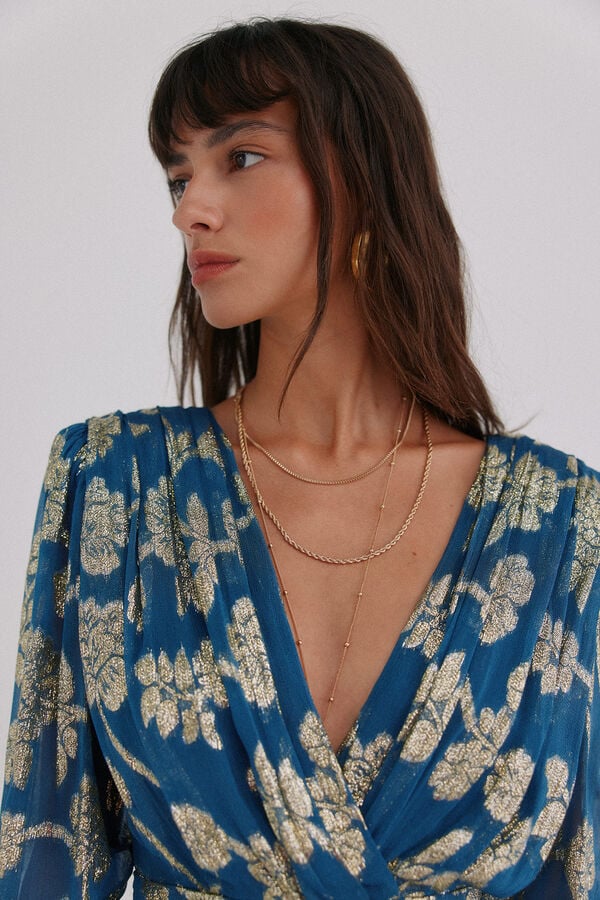 Hoss Intropia Amanda. Vestido jacquard Azul