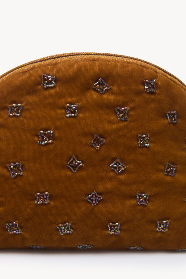 Hoss Intropia Eleanor. Beaded velvet wallet Yellow