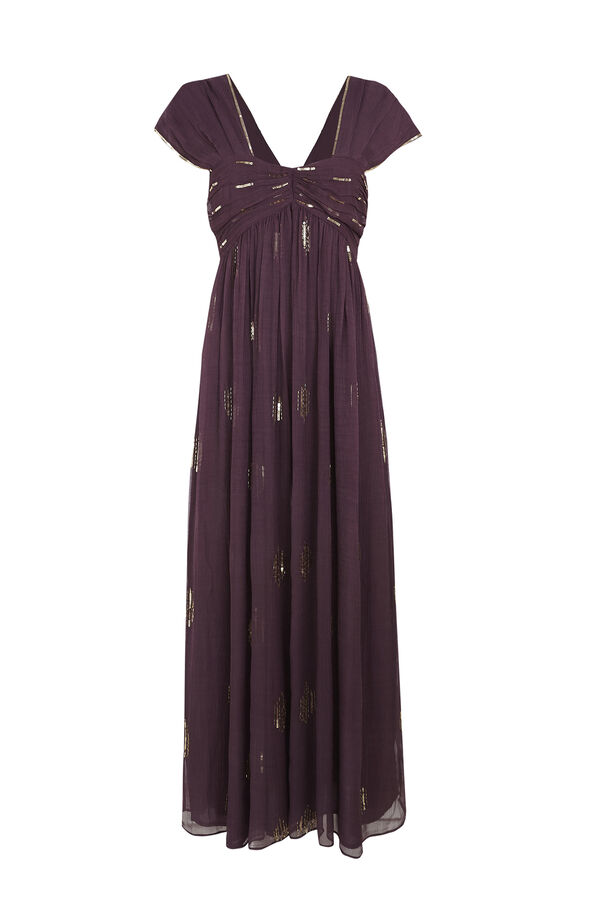 Hoss Intropia Aurora. Vestido bordado Morado