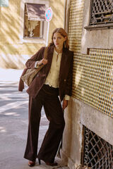 Hoss Intropia Pauline. Calça trespassadas Castanho