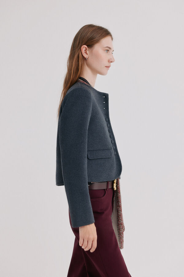 Hoss Intropia Erea. Blazer cropped Cinzento