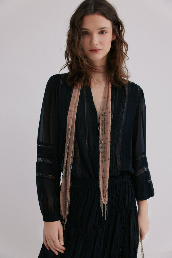 Hoss Intropia Candice. Blusa rom&acirc;ntica Preto