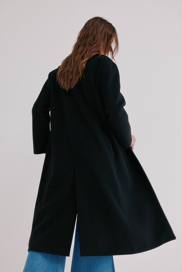 Hoss Intropia Lapel collar coat Florence Black