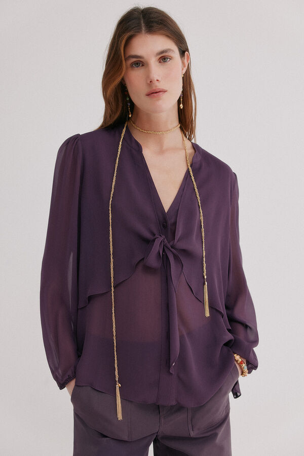 Hoss Intropia Gala. Blusa com la&ccedil;ada Roxo