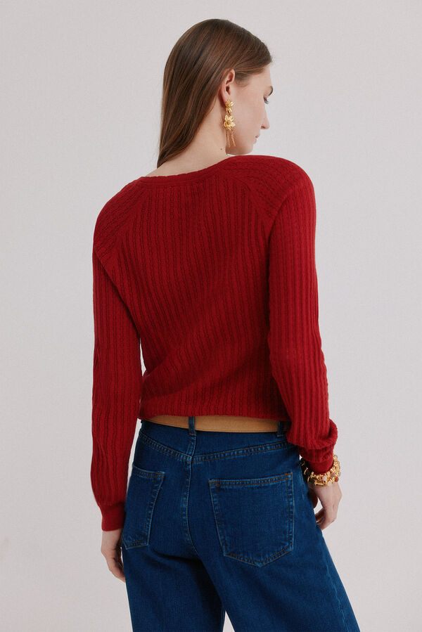 Hoss Intropia Imala. Camisola de malha rendada Vermelho