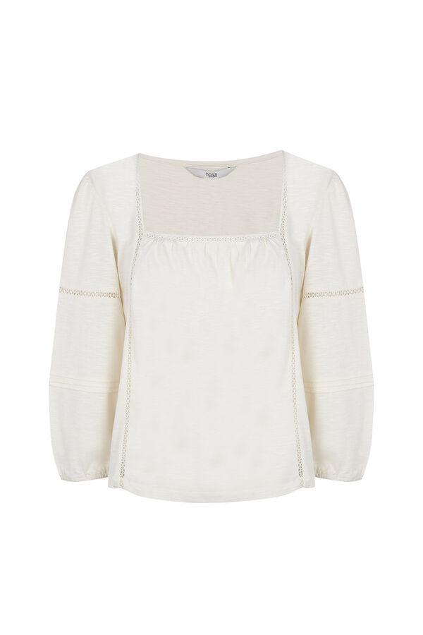 Hoss Intropia Miranda. Blusa rom&acirc;ntica Beige