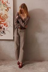 Hoss Intropia Briana. Jeans perna larga Beige