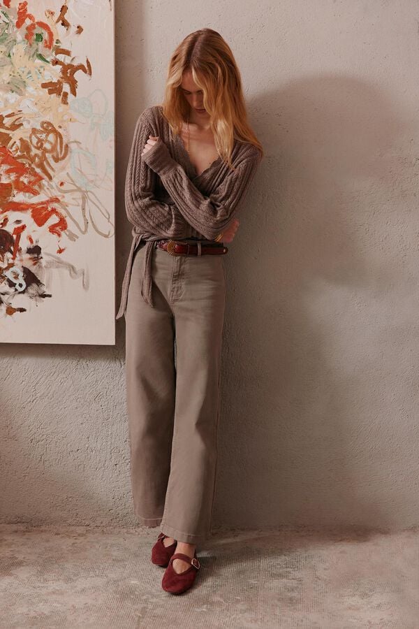 Hoss Intropia Briana. Jeans perna larga Beige