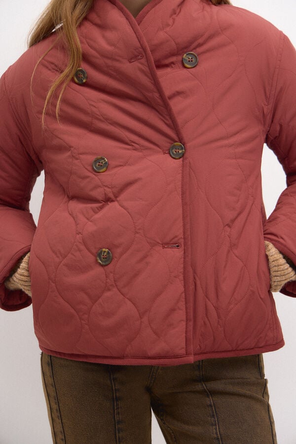 Hoss Intropia Diana. Quilted buttons -down jacket Burgundy