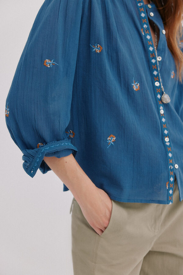 Hoss Intropia Blusa bordada Cesca Azul