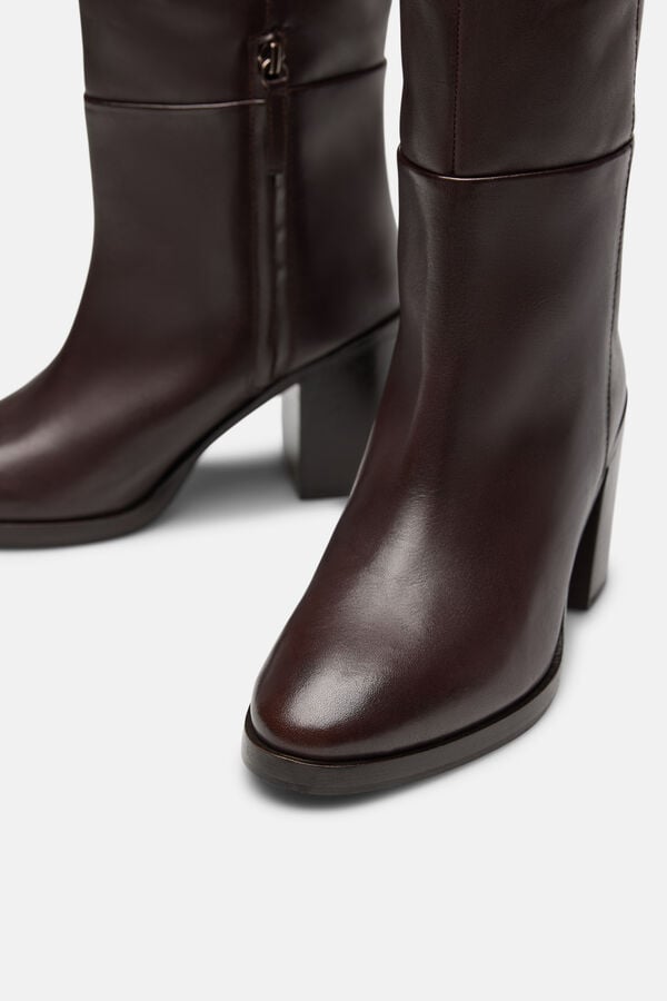 Hoss Intropia Melisa. Botas de pele com salto Castanho