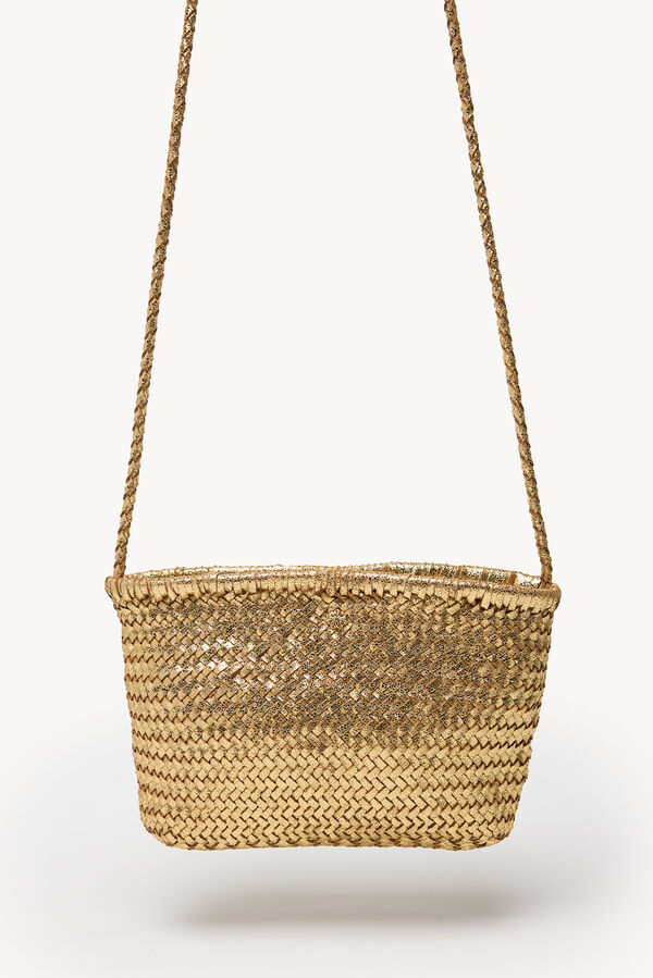Hoss Intropia Noelle. Bolso bandolera Trenzada en piel Dorado