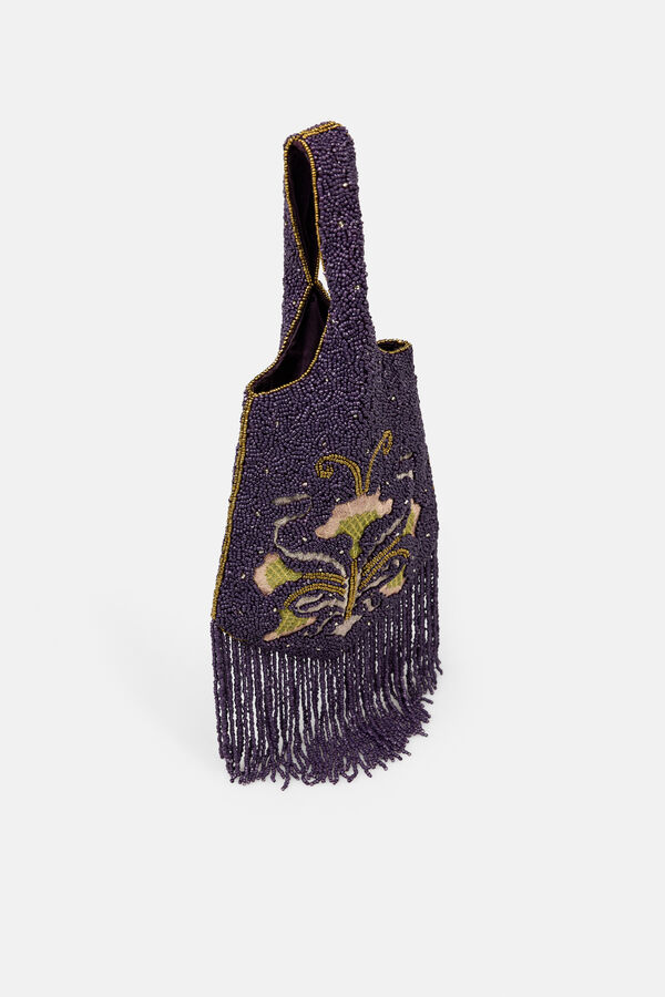 Hoss Intropia Nerea. Mala Bordada com franjas Roxo