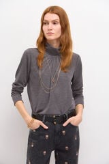 Hoss Intropia Sibila. Polo neck T-shirt Gray