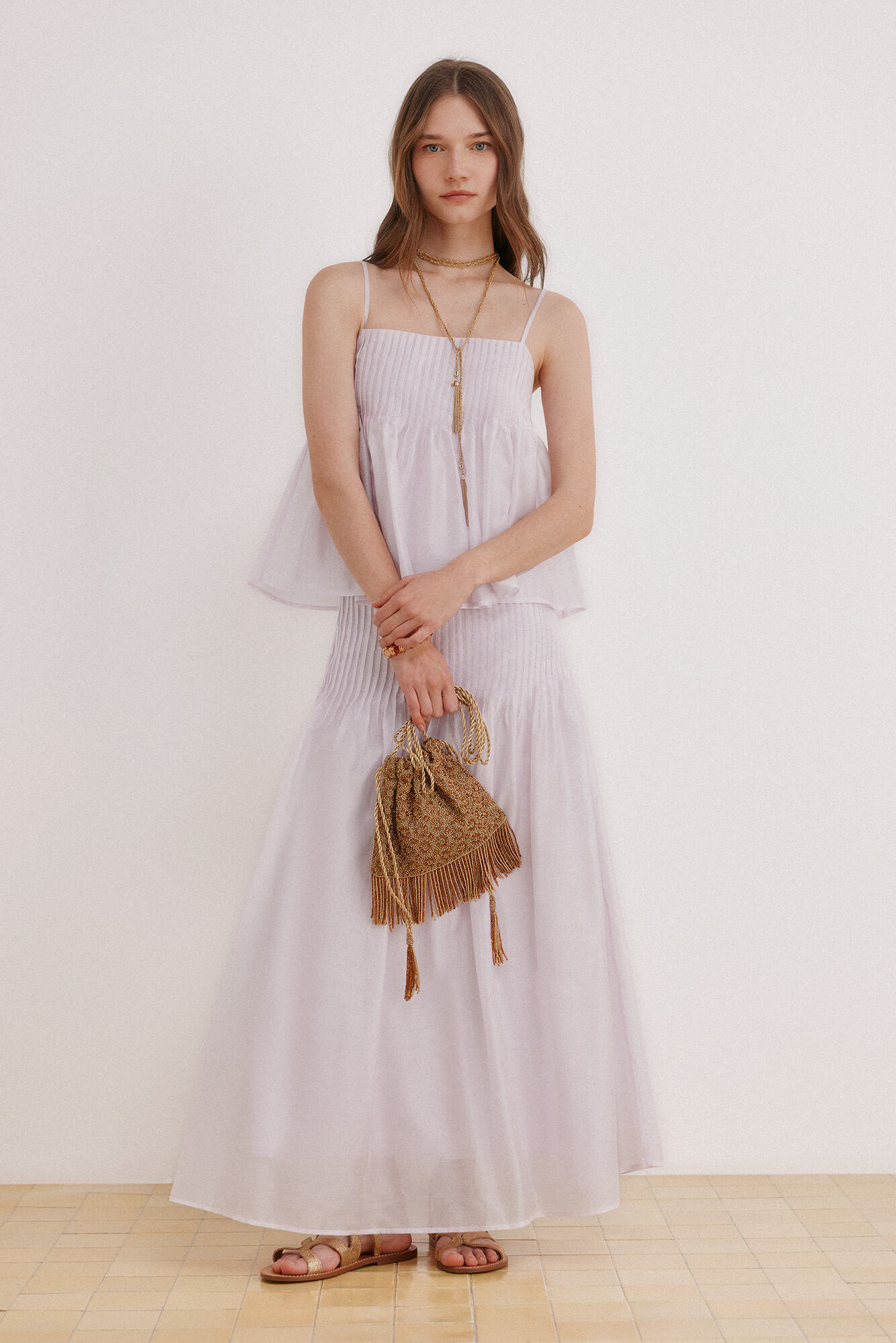 Hoss Intropia Rania. Falda jaretas midi