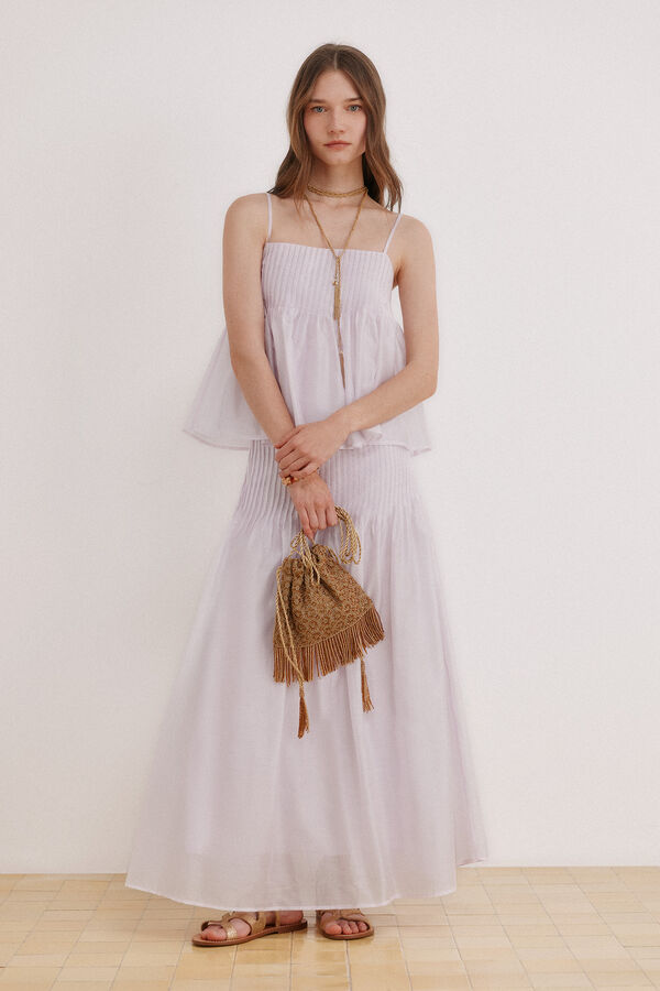 Hoss Intropia Saia com pregas midi Rania Roxo