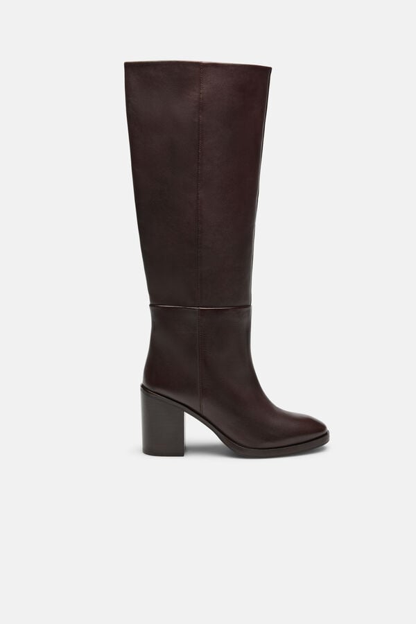 Hoss Intropia Melisa. Botas de pele com salto Castanho