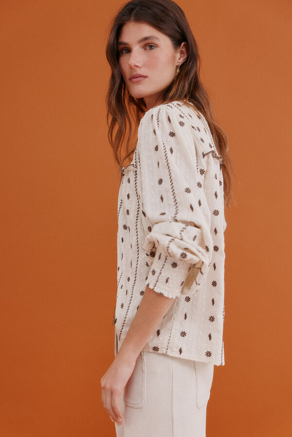 Hoss Intropia Catalina. Blusa com cintado = entallado Branco