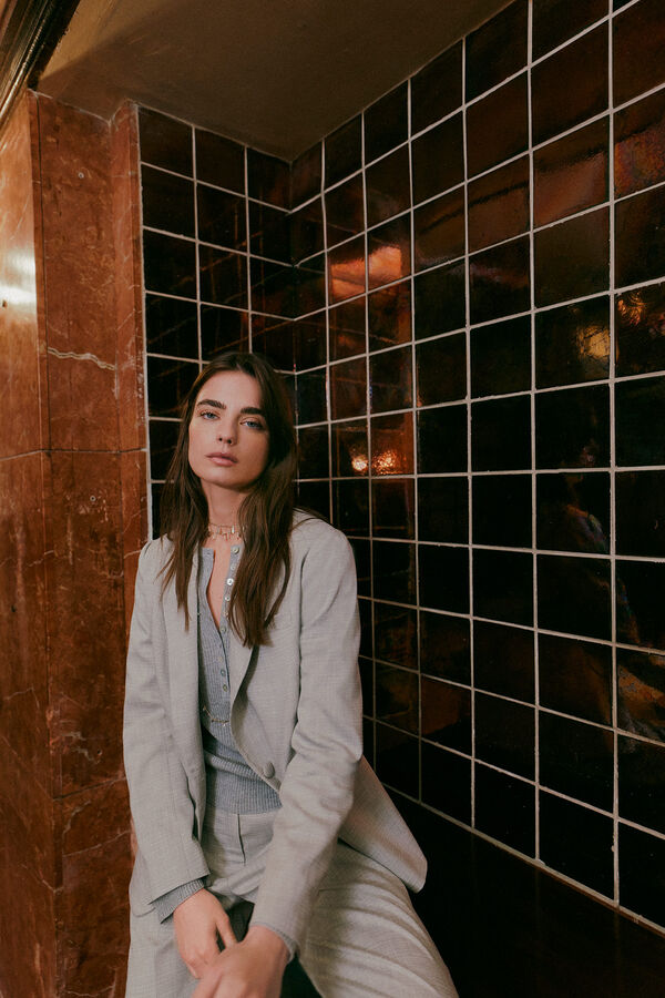 Hoss Intropia Eug&egrave;ne. Blazer fecho cruzado Cinzento