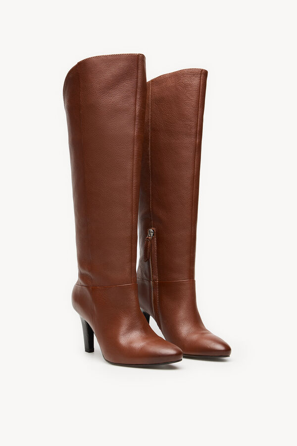Hoss Intropia Lidia. Botas de pele de cano alto Castanho