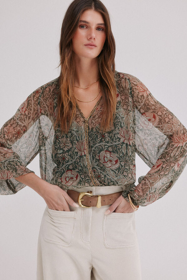 Hoss Intropia Carolina. Blusa estampada Verde