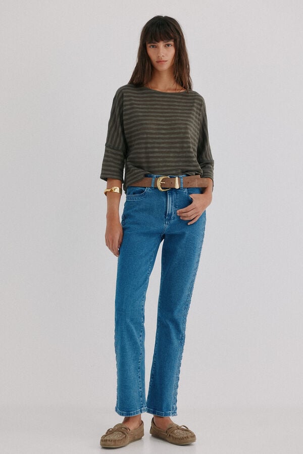 Hoss Intropia Magdalena. Camiseta riscas Verde