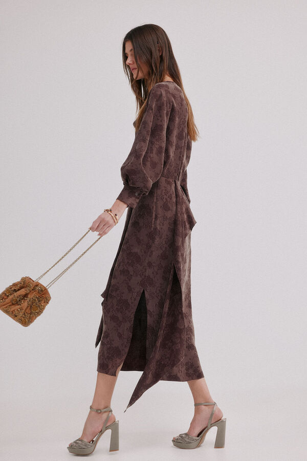 Hoss Intropia Agatha. Vestido jacquard Castanho