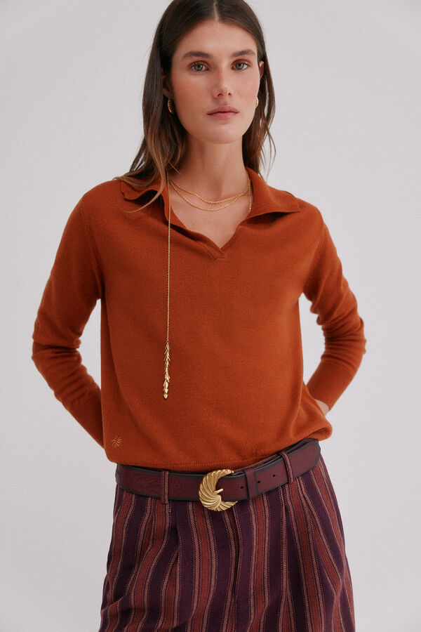 Hoss Intropia Idoia. Cárdigan con cuello solapa Naranja