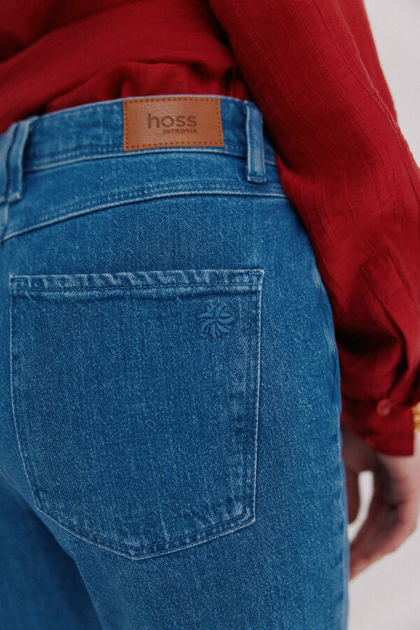 Hoss Intropia Bruna. Jeans bordados florais Azul
