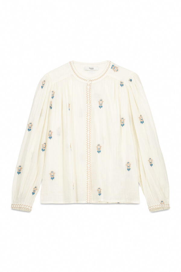 Hoss Intropia Carina. Blusa bordada Ecru
