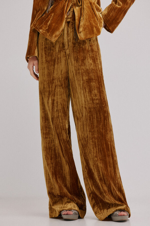 Hoss Intropia Paige. Calça veludo Dourado