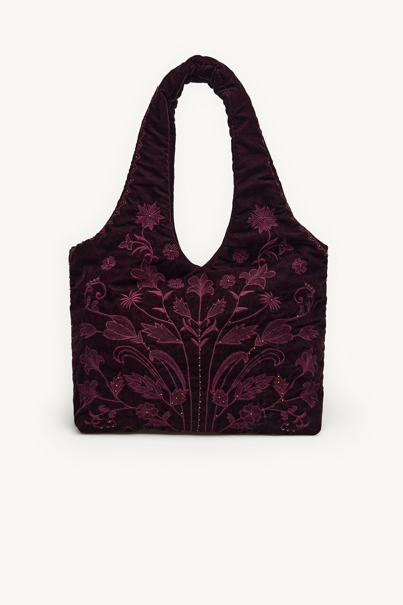 Hoss Intropia Nuria. Bolso hobo terciopelo bordado