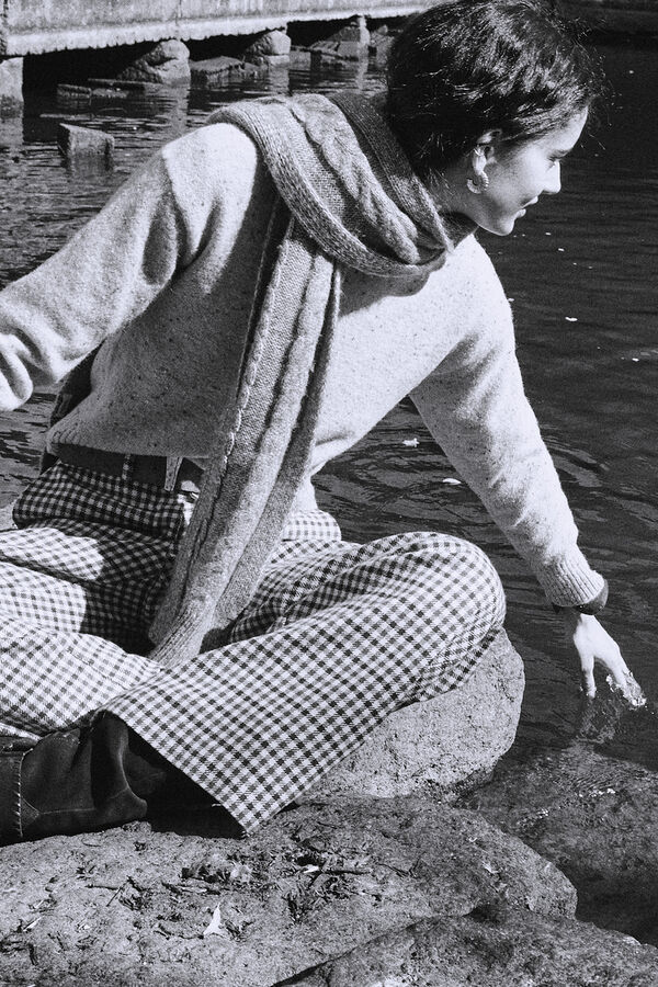 Hoss Intropia Prado. Calça xadrez Ecru