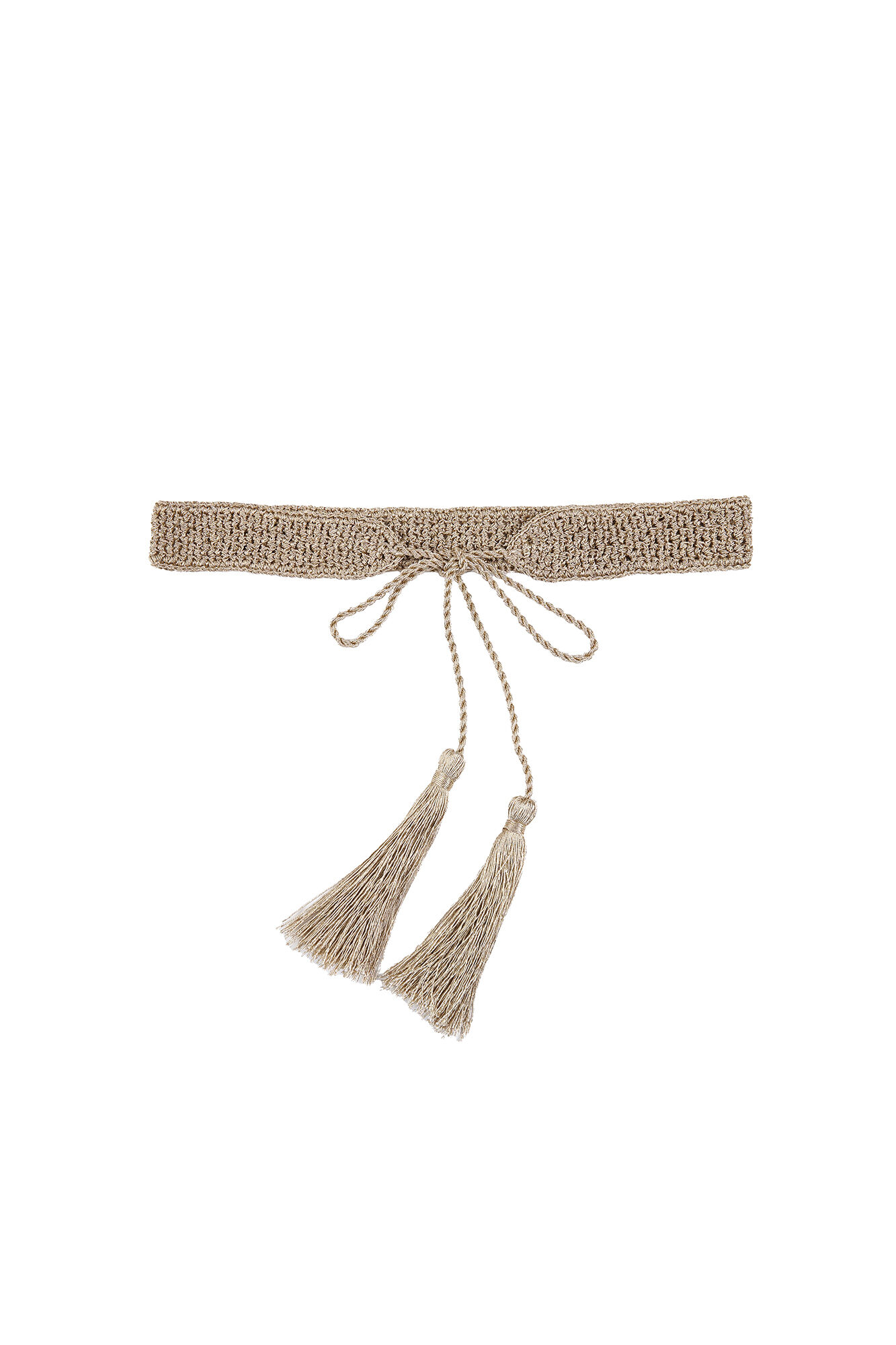 Hoss Intropia Lucrecia. Cinto de crochet metalizado