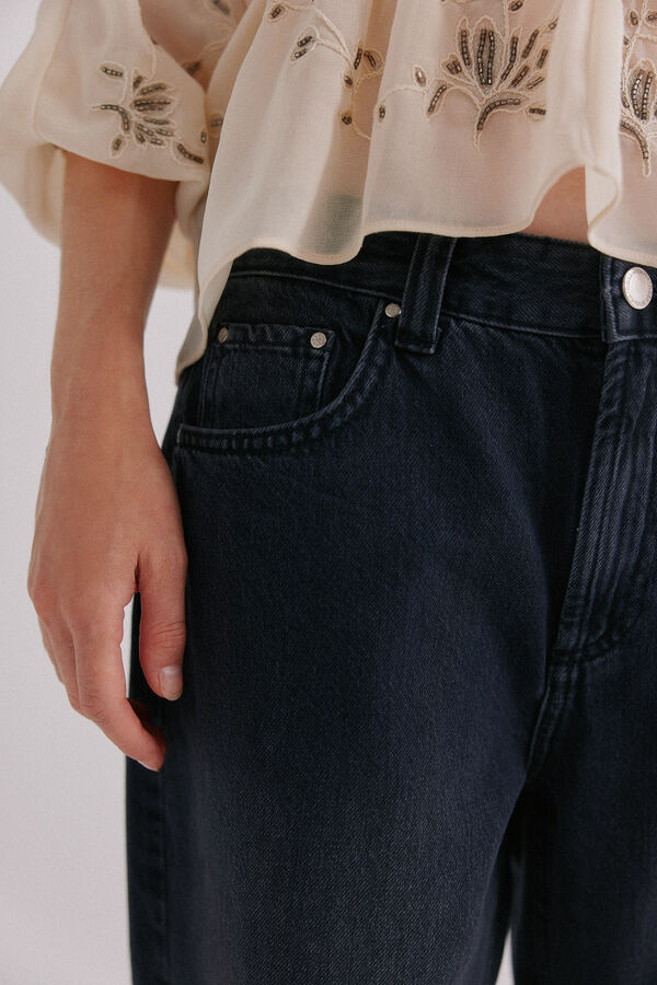 Hoss Intropia Beatriz. Cal&ccedil;a jeans de corte reto Cinzento