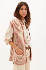 Hoss Intropia Carlota. Striped knit waistcoat Ivory