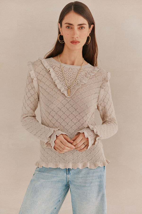 Hoss Intropia Nuria. Camisola manga comprida Ecru