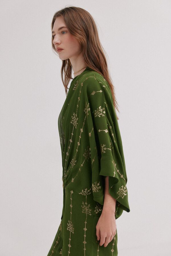 Hoss Intropia Embroidered blouse Ghana Khaki