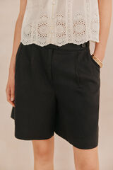 Hoss Intropia Pamelia. Linen Bermuda shorts Black