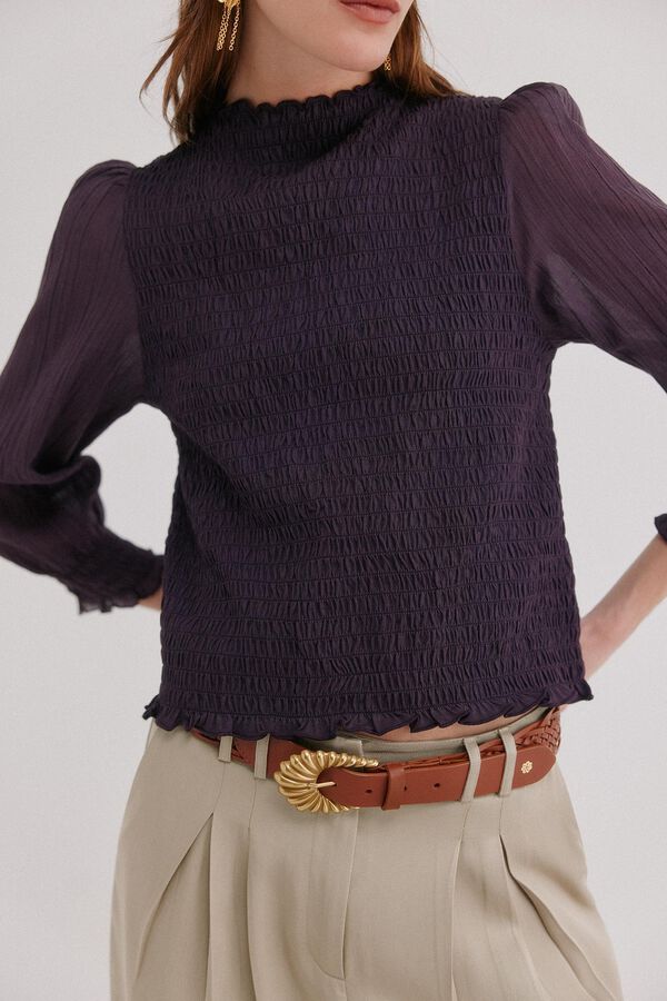 Hoss Intropia Marina. Top franzido Roxo